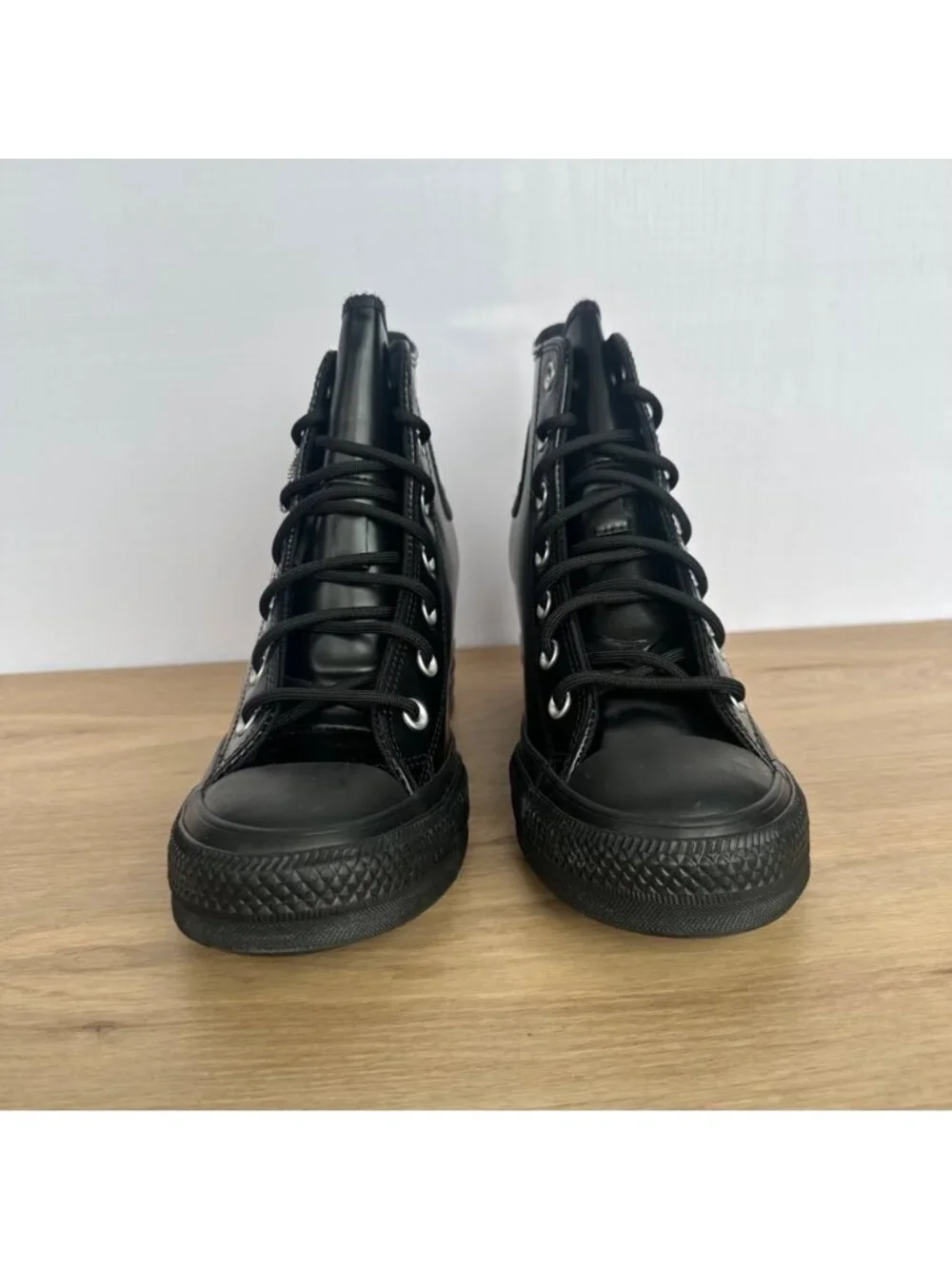 ✨Converse Chuck Taylor Wedge Platform Leather Sz 8 Women's Shoes Black A12827C